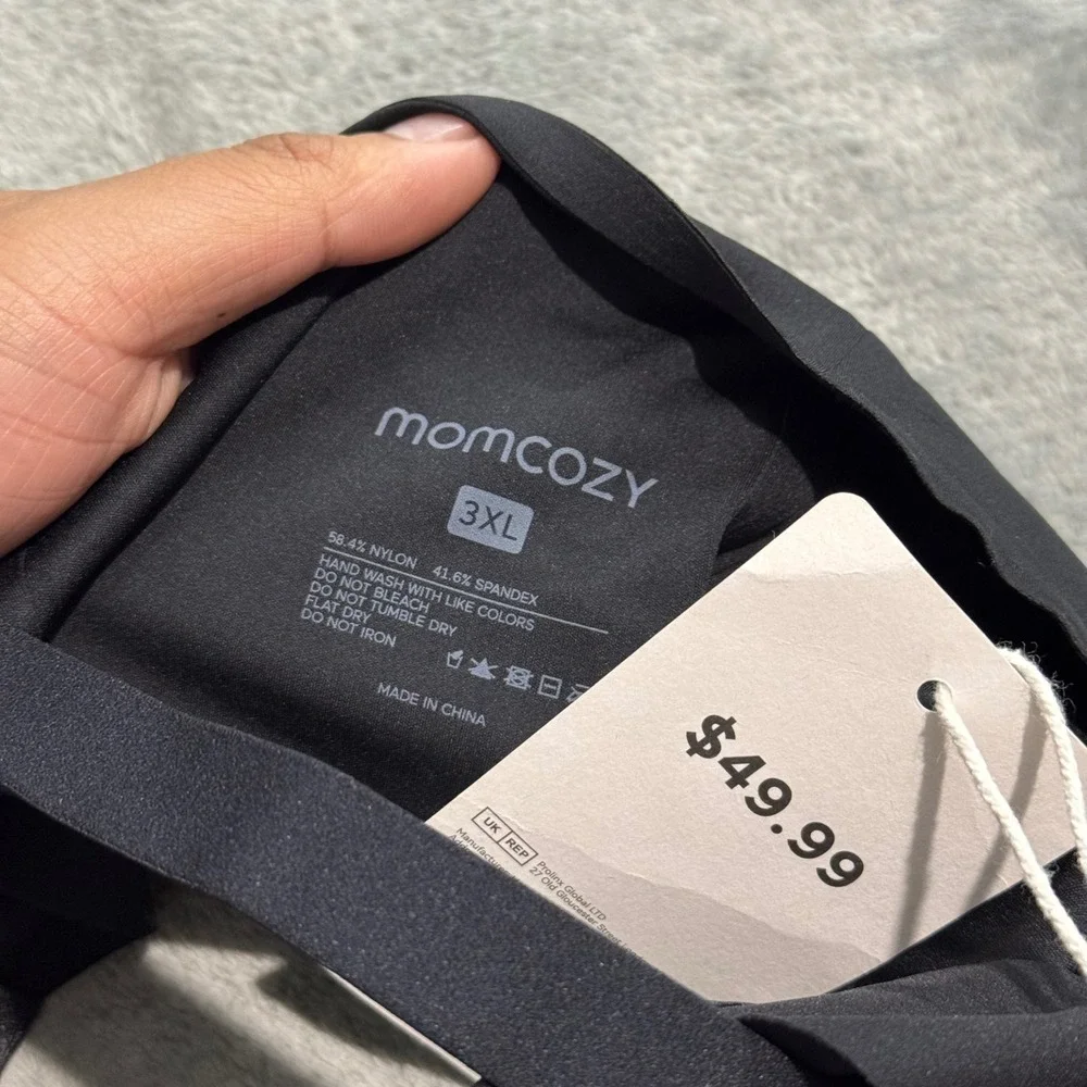NEW Momcozy Black Seamless Nursing Maternity Bra Wireless 3XL Hook Eye Closure